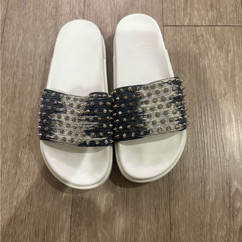 Christian Louboutin dark & light Jean Spiked Slides
